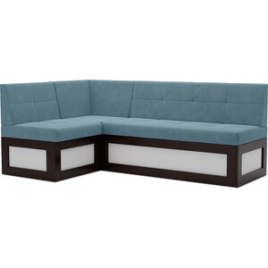 Кухонный диван Mebel Ars Нотис левый угол (голубой - Luna 089) 207х82х132 см диван угловой мебелико сенатор микровельвет фиолетовый левый