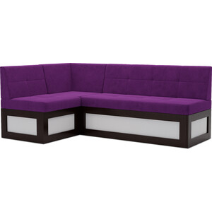 Кухонный диван Mebel Ars Нотис левый угол (фиолет) 207х82х132 см кухонный диван артмебель кармен микровельвет черно фиолетовый