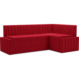 Кухонный диван Mebel Ars Вермут правый угол (Кордрой красный) 213х82х133 см диван угловой мебелико эмир п микровельвет красный