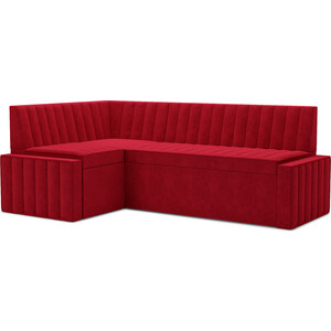Кухонный диван Mebel Ars Вермут левый угол (Кордрой красный) 213х82х133 см выкатной диван mebel ars квартет кордрой красный