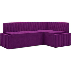 Кухонный диван Mebel Ars Вермут правый угол (фиолет) 193х82х113 см кухонный угловой диван мебелико люксор микровельвет черно фиолетовый угол левый