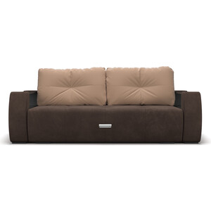 Еврокнижка Mebel Ars Мальтида (коричневый Luna 092 + подушки бежевый Luna) сильные магнитные подушки для постельных принадлежностей
