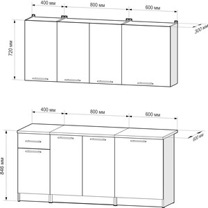 Кухня Mebel Ars Лион 1,8 м (венге цаво/дуб сонома)