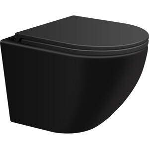 Унитаз подвесной безободковый Avimano Emotion с сиденьем микролифт, черный матовый (1000022) раковина чаша avimano emotion 40х40 белая глянцевая 1243010