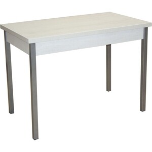 Стол обеденный раздвижной Катрин Бродвей бетон пайн белый/опора квадро серебристый металлик (KT19633) морозильник nordfrost df 168 isp серебристый металлик