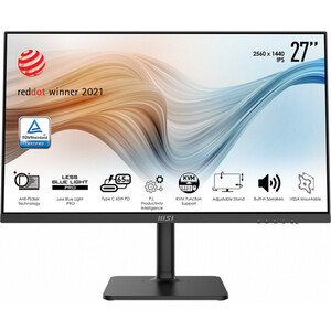 фото Монитор msi lcd modern md272qp 27'', 2560x1440, 16:9, ips, 75 гц, 250 cd/m2, 1000:1, hdmi, dp