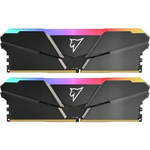 фото Память оперативная netac shadow rgb ddr4-2666 16gb (8gb x 2) c19 grey, 19-19-19-43, 1.2v, rgb радиатор.