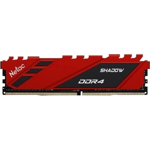 фото Память оперативная netac shadow ddr4-3200 8g c16 red, 16-20-20-40, 1.35v, xmp, радиатор