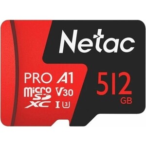 Карта памяти NeTac P500 Extreme Pro MicroSDXC 512GB V30/A1/C10 up to 100MB/s netac 32 гб tf карта большой емкости micro sd card uhs 1 class10 высокоскоростная карта памяти камера видеорегистратор мониторы micro sd card