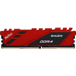 Память оперативная NeTac Shadow DDR4-3600 8G C18 Red оперативная память netac shadow ii ddr 4 dimm 8gb pc21300 2666mhz ntswd4p26sp 08w