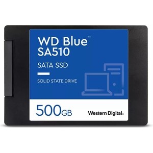 SSD накопитель Western Digital (WD) Blue 3D NAND WDS500G3B0A 500ГБ 2,5'' SATA-III (TLC) ssd накопитель western digital 2 5 green 480 гб sata iii 3d tlc wds480g3g0a