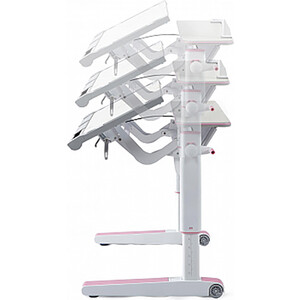 фото Детский стол mealux kingwood multicolor tg + bd p-18 tg (bd-820 tg multicolor + bd p-18 tg) столешница беленый дуб/накладки на ножках серые