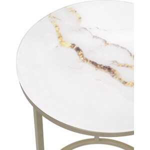фото Журнальный столик woodville иберис круглый белый/золото
