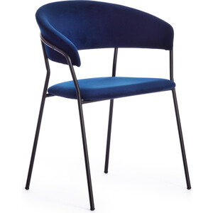 TetChair Кресло Turin (mod. 0129571) металл/вельвет, 56х50х78 см, темно-синий S108 (117 dark blue) черный кресло tetchair kronos mod 8158 металл вельвет рыжий золотые ножки g062 24