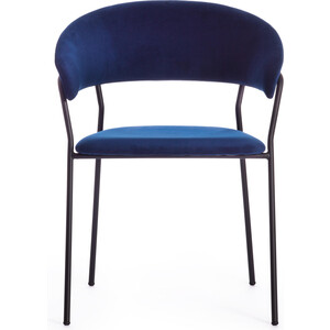 фото Tetchair кресло turin (mod. 0129571) металл/вельвет, 56х50х78 см, темно-синий s108 (117 dark blue) черный