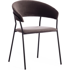 TetChair Кресло Turin (mod. 0129571) металл/вельвет, 56х50х78 см, серо-коричневый S108 (84 Brown) черный кресло tetchair livorno mod 1602 металл ткань серый вельвет