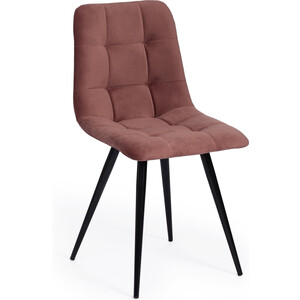 фото Стул tetchair chilly (mod. 7095-1) ткань/металл, 45x53x88 см, высота до сиденья 50 см, коралловый barkhat 15, черный