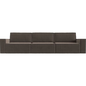 Прямой диван Лига Диванов Куба Лонг велюр коричневый диван кровать сильва манхэттен 1пф 2т модель 003 ультра смок slv102021
