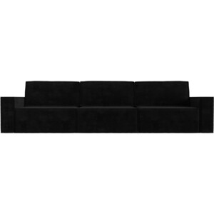 Прямой диван Лига Диванов Куба Лонг велюр черный диван кровать сильва манхэттен 1пф 2т модель 003 ультра смок slv102021