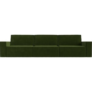 Прямой диван Лига Диванов Куба Лонг микровельвет зеленый диван кровать сильва монако 3т модель 002 ультра мустард slv102043