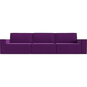 Прямой диван Лига Диванов Куба Лонг микровельвет фиолетовый прямой диван лига диванов куба микровельвет сиреневый