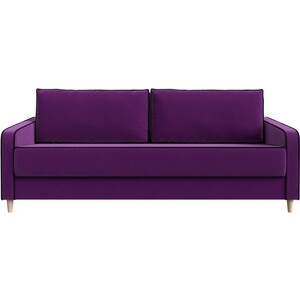фото Прямой диван лига диванов варшава микровельвет фиолетовый/черный