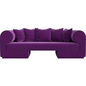 Прямой диван Лига Диванов Кипр микровельвет фиолетовый прямой диван лига диванов ливерпуль лайт микровельвет фиолетовый