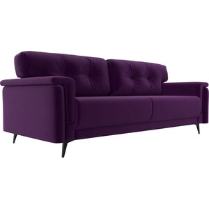 Прямой диван Лига Диванов Оксфорд микровельвет фиолетовый прямой диван лига диванов оксфорд микровельвет
