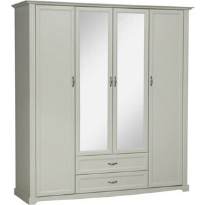 фото Шкаф для одежды олмеко 32.01 сохо серый masa decor серый, профиль: masa decor серый, двпо: белый/зеркало (olmp002544)