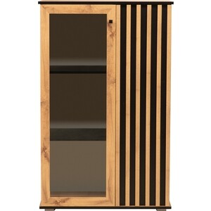 Шкаф комбинированный ОЛМЕКО 51.03 Либерти (опора h-20 мм) дуб вотан/черный (OLMP002639)