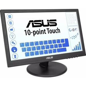 фото Монитор asus 15.6'' touch vt168hr черный tn led 16:9 hdmi глянцевая 220cd 1366x768 vga hd usb touch 1.51кг (90lm02g1-b04170)