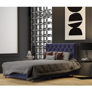фото Кровать двуспальная с подъемным механизмом шарм-дизайн шармэль 160 велюр ультра миднайт