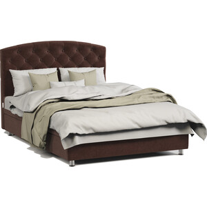 фото Кровать полутороспальная с подъемным механизмом шарм-дизайн премиум 120 велюр дрим шоколад