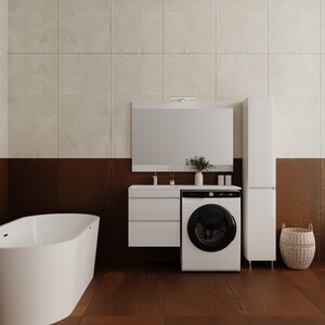 Мебель для ванной Style line Даллас Люкс 53 (115L) подвесная, под стиральную машину, белая