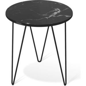 Стол журнальный Мебелик SHT-CT27 черный муар/черный мрамор столик журнальный 470х470х600 муар