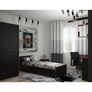 фото Кровать мдк black 80х200 красный (bl - кр9к)