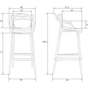 фото Стул барный dobrin masters bar lmzl-pp601c черный (b-03)