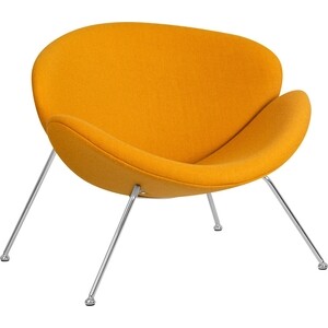 ткань 1 м п софт 280 см желтый Кресло дизайнерское Dobrin EMILY LMO-72 желтая ткань AF13, хромированная сталь
