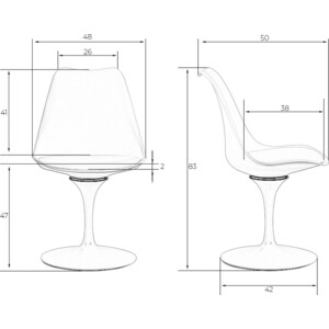 фото Стул обеденный dobrin tulip lmzl-pp635e белое основание, цвет белый (w-02)