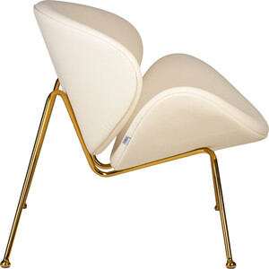 Кресло дизайнерское Dobrin EMILY LMO-72 белый винил YP17, золотое основание