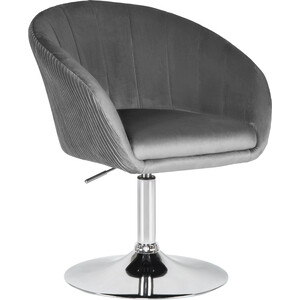 Кресло дизайнерское Dobrin EDISON LM-8600 серый велюр (1922-19) офисное кресло для персонала dobrin terry lm 9400 мятный велюр mj9 87