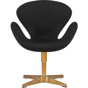 Кресло дизайнерское Dobrin SWAN LMO-69A черная ткань AF9, золотое основание