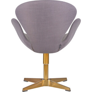 Кресло дизайнерское Dobrin SWAN LMO-69A серая ткань IF11, золотое основание