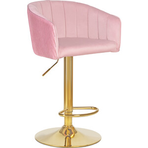 Стул барный Dobrin DARCY GOLD LM-5025_GoldBase розовый велюр (1922-16) офисное кресло для персонала dobrin diana lm 9800 gold розовый велюр mj9 32