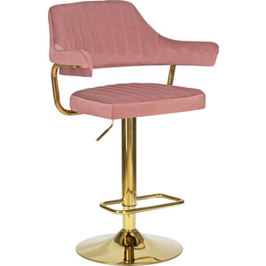 Стул барный Dobrin CHARLY GOLD LM-5019_Golden розовый велюр (MJ9-32) офисное кресло для персонала dobrin diana lm 9800 gold розовый велюр mj9 32