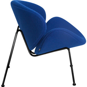 Кресло дизайнерское Dobrin EMILY LMO-72 синяя ткань AF6, черное основание