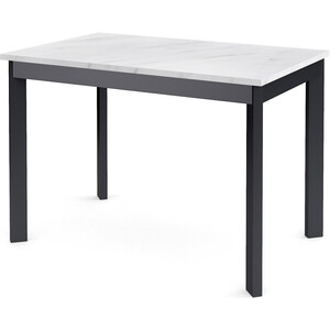 Стол обеденный Dikline L110 мрамор белый (ЛДСП EGGER) / опоры черный стол обеденный dikline hb140 сосна пасадена лдсп egger опоры белые