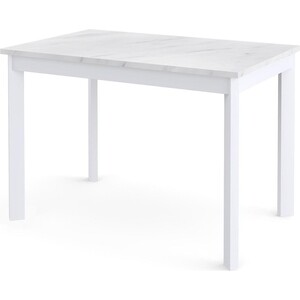 Стол обеденный Dikline L110 мрамор белый (ЛДСП EGGER) / опоры белый стол раздвижной leset луизиана 1р белый