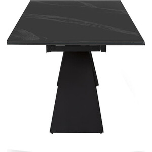 Стол обеденный Dikline SKN140 керамика черный мрамор/подстолье черное/опоры черные (2 уп.)
