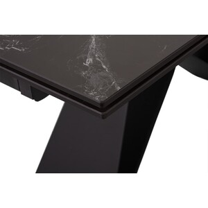 Стол обеденный Dikline SKN140 керамика черный мрамор/подстолье черное/опоры черные (2 уп.)